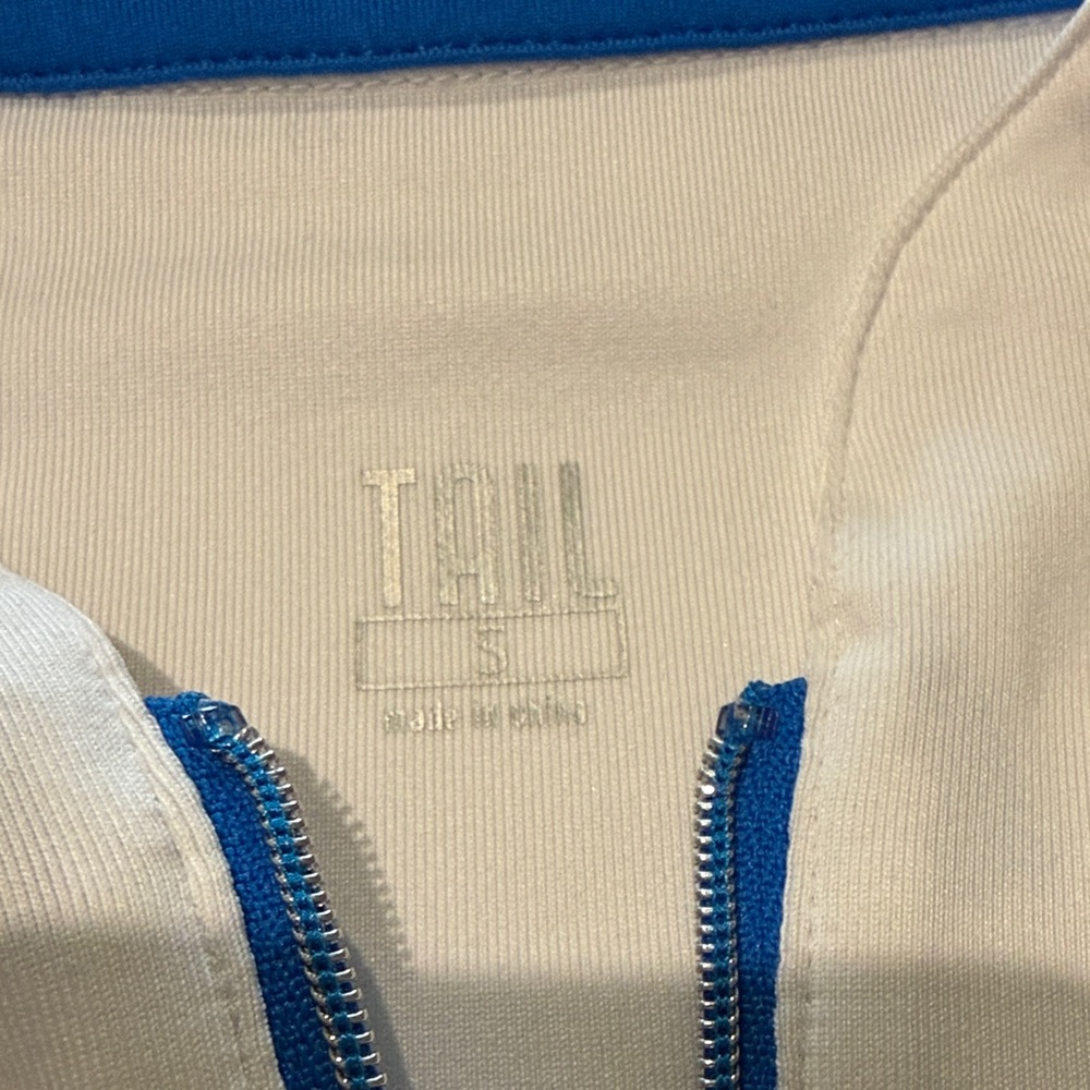 Tail Women's Cream Three Quarter-Sleeve Golf Top with Blue Trim - Picture 5 of 6